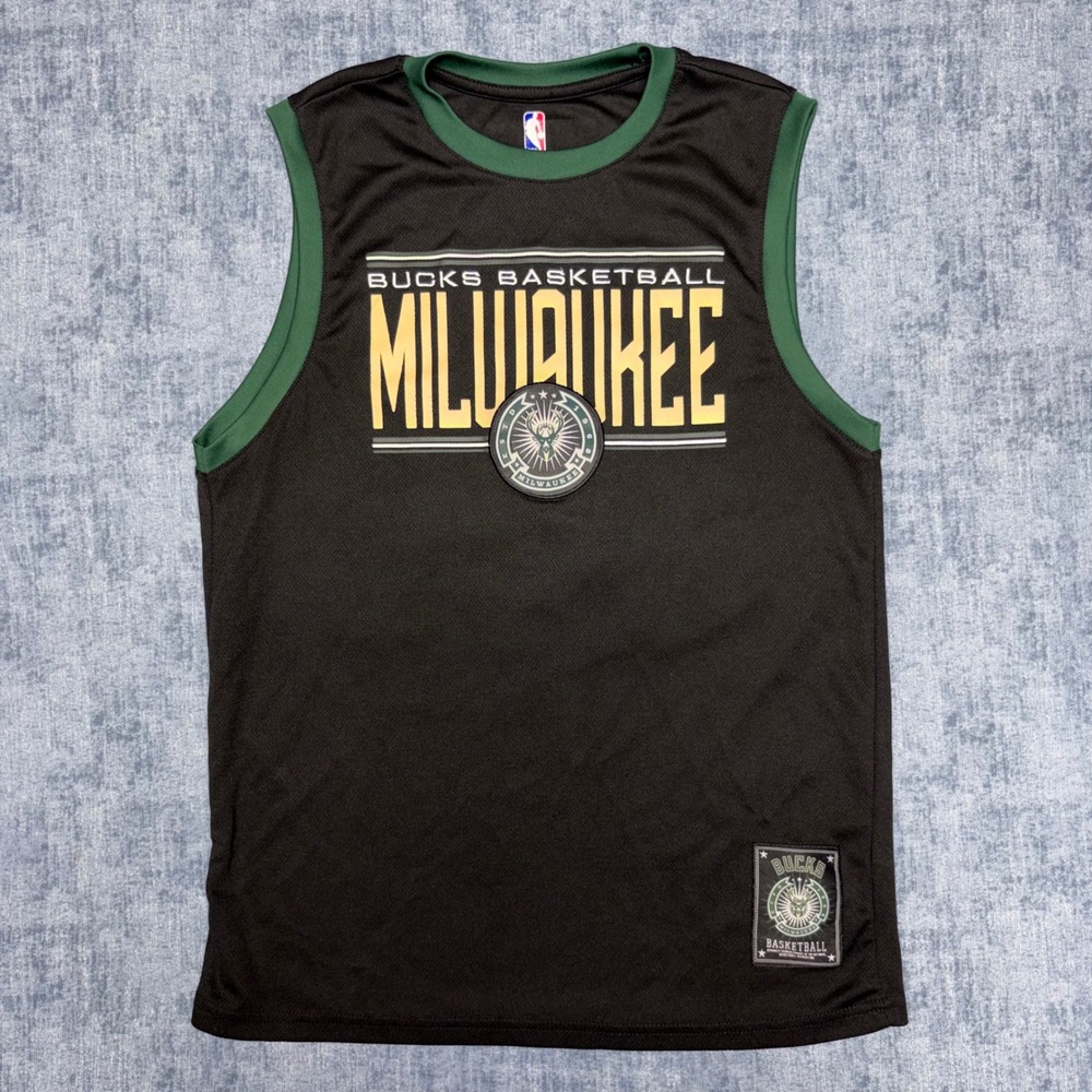 NBA Milwaukee Bucks Giannis Antetokounmpo 34 Jersey Black Green Medium Mens